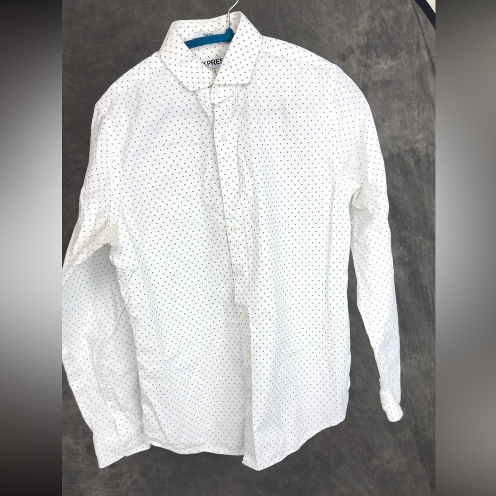 Express White and Black Dotted Men's Shirt